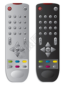 遥控器电视电视遥控器黑色绿色按钮红外线灰色红色技术黄色体积视频设计图片