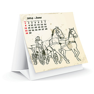 冬天的马2014年6月 案头马日历回忆杂志办公室笔记插图木板笔记本季节设计图片