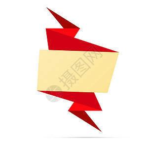 红色折纸标签空白折纸标签边缘创造力白色阴影卡片营销商业广告网络红色设计图片