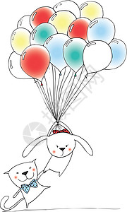 气球猫科动物哺乳动物朋友婴儿纪念日朋友们周年小猫宠物头发图片