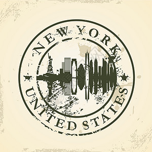 美国纽约哥伦比亚大学美国纽约Grunge橡胶邮票设计图片