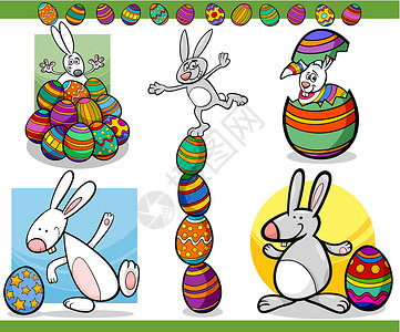 东部华侨城东部主题集成卡通插图方形卡通片彩蛋惊喜漫画野兔收藏正方形孵化鸡蛋设计图片