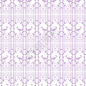 紫色日本银莲花无缝模式棕色纺织品艺术折叠墙纸白色文化起重机紫色灰色设计图片