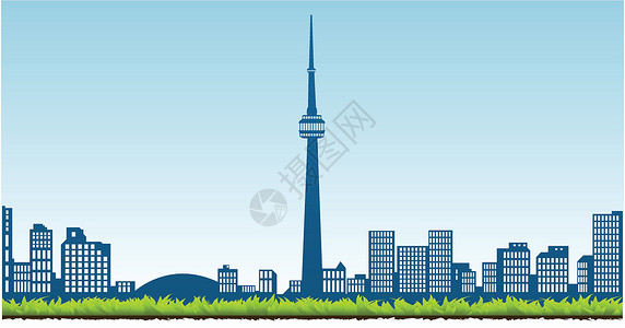 多伦多天际线多伦多港口建筑学摩天大楼插图全景建筑景观中心天际公司设计图片