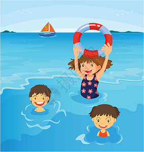 姐姐好饿海滩儿童兄弟游泳运动游艇姐姐孩子们海洋队友朋友们孩子设计图片