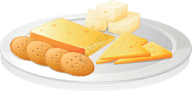 奶油干酪饼干和奶酪小麦面粉立方体草图材料食物拼盘午餐美味绘画设计图片