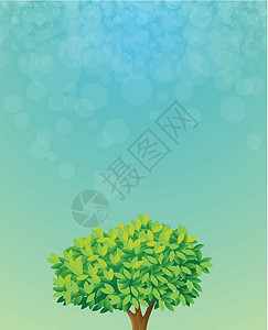 富氧空间带树的蓝色彩色文具设计图片