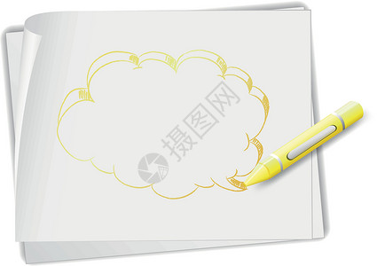白色黄色一张纸 上面写着空图纸和蜡笔设计图片