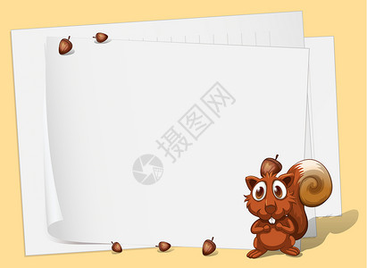花生松鼠一只松鼠在空纸前设计图片