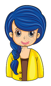 害羞的女孩长蓝头发的商业图标Name设计图片