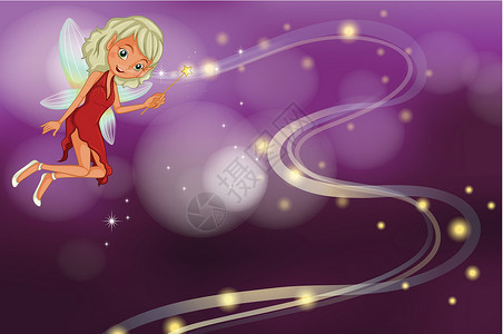 魔法小仙女仙女拿着闪亮的魔杖设计图片