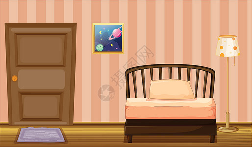 经典卧室一张床和一扇门设计图片