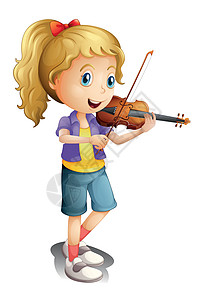 拉小提琴女孩一个女孩玩小提琴设计图片