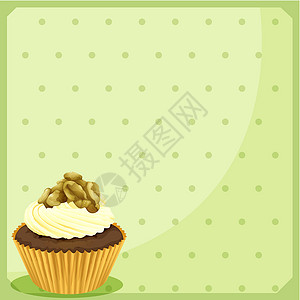 绿色纸杯蛋糕一个特别的纸设计纸 配个蛋糕蛋糕设计图片