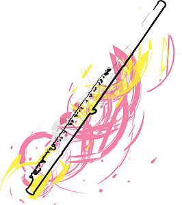 吹单簧管它制作图案抽象长笛乐器蓝调歌曲乐队音乐插图管子空气木管旋律设计图片