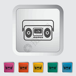 调式box扬声器机动性音乐记录派对插图技术电气按钮立体声设计图片