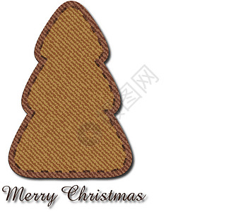 圣诞复古徽章牛仔裤圣诞树织物松树纤维风格衣服接缝材料框架抹布庆典设计图片