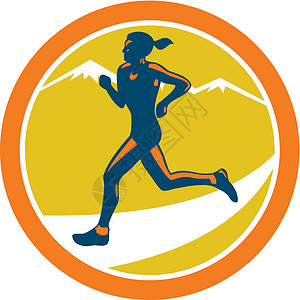三联无框画女性三联赛跑者设计图片