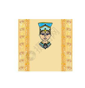 埃及艳后与埃及女王的后边框架莎草法老纪念品工艺材料文化绘画手工牛皮纸艺术设计图片