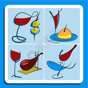 赤霞珠西班牙葡萄酒多彩的涂鸦草图设计图片