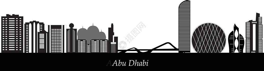 高尔寺abu dhabi 天线市中心商业旅行城市白色天际摩天大楼假期黑色首都设计图片