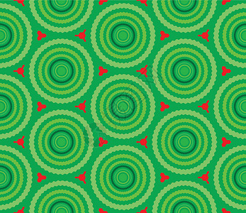 红色绿圆斑鱼绿环模式织物红色绿色墙纸包装纺织品设计图片