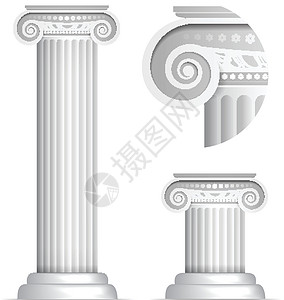 多立克古希腊或罗马独音柱滚动大理石建筑学法律艺术蜗壳寺庙雕像纪念碑文化设计图片