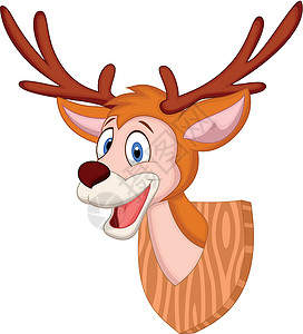 鹿头卡通漫画树木驼鹿吉祥物麋鹿架子荒野微笑安装驯鹿卡通片图片