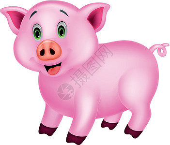 猪尾巴可爱猪漫画家畜卡通片艺术吉祥物艺术品小猪冒充乐趣微笑农业设计图片
