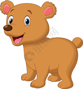 小灰熊可爱的婴儿熊漫画爪子毛皮玩具哺乳动物棕色卡通片微笑插图动物乐趣设计图片