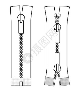 以白色背景隔离的不限名额计划拉链矢量说明设计图片
