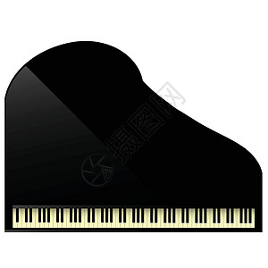 钢琴黑黑大钢琴图标象牙乐器邀请函钥匙旋律细绳歌曲笔记键盘爵士乐设计图片