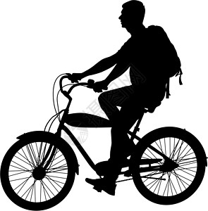骑自行车的男人骑自行车的男性的轮廓 矢量图速度休闲行动旅行身体男人运动竞争追求插图设计图片