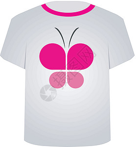 粉色t恤T Shit 模板-蝴蝶设计图片