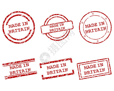 海豹免抠素材以不列颠邮票制作插图销售海豹墨水商业贴纸打印标签烙印红色设计图片
