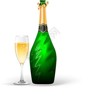 香槟酒瓶和玻璃展示庆典惊喜酒杯奢华派对酒精纪念日周年假期设计图片