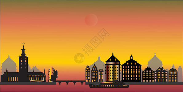 北欧旅行展架上层太阳天线市中心游客文化胚层天际首都教会旅游景观地标设计图片