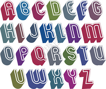 体标题字体3d 字体 风格好 形状简单粗体的黑体字字母设计图片