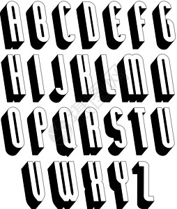 黑色白露字体黑白3D字体设计图片