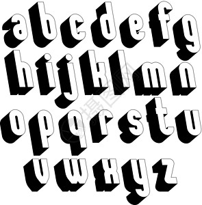 大带字素材黑色和白色 3d 字体 单一颜色 简单且粗体设计图片