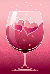 桃红葡萄酒爱之酒设计图片