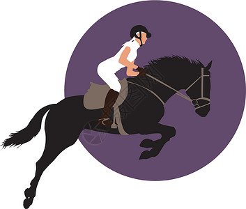 清凉野生紫罗兰马术体育设计圆圈女孩跳跃动物骑术活动成功锦标赛赛马艺术设计图片