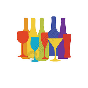 传统的葡萄酒餐厅或咖啡馆菜单设计时的无缝模式背景古老彩虹卡片瓶子烹饪印刷小册子插图身份玻璃庆典设计图片