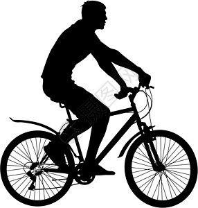 骑自行车的男人骑自行车的男性的轮廓 矢量图休闲竞争运动员活动追求旅行行动插图速度男人设计图片
