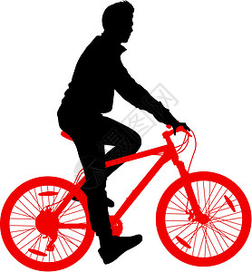 专业自行车骑自行车的男性的轮廓 矢量图活动休闲追求速度插图身体旅行竞争行动男人设计图片