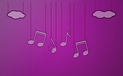紫色音乐图标带音乐的紫色背景设计图片