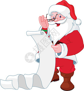 圣诞老人标签圣诞老人阅读礼品清单设计图片