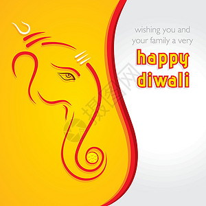 恰Diwali贺卡背景矢量 具有创意的快乐迪瓦利贺卡背景矢量设计图片