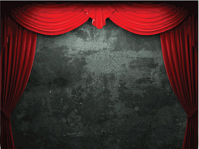 窗帘和石墙壁背景物天鹅绒手势推介会剧场织物歌词礼堂艺术展示布料背景图片