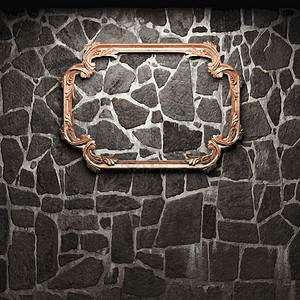石头有金素材石墙和框架照亮的矢量墙壁金属瓦砾砖墙建筑学石工黏土墙纸积木护岸设计图片